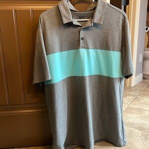 Nike Men's Gray and Blue Golf Polo Shirt
